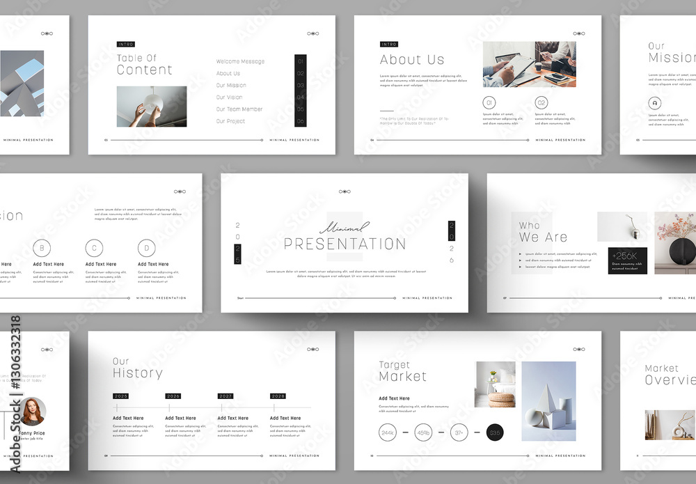 Clean Presentation Template For Business Stock Template | Adobe Stock