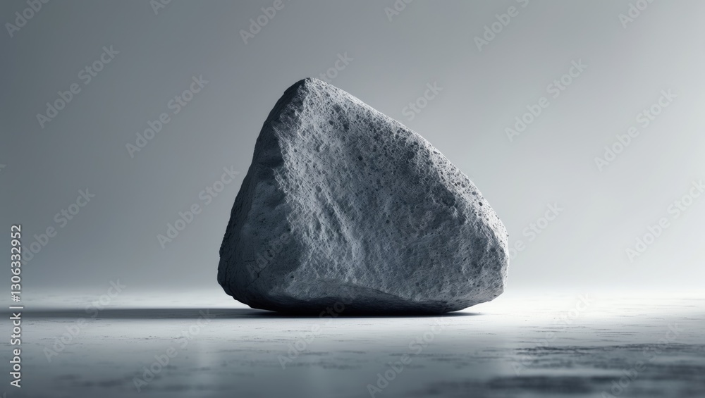 Isolated gray rock against a white backdrop Isolated gray rock against a white backdrop