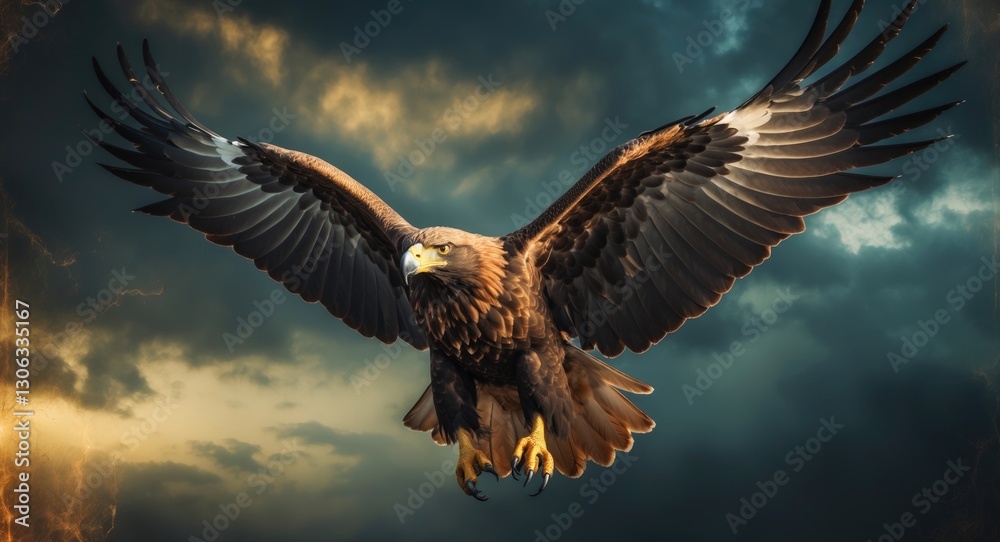 Obraz premium Majestic Eagle Soaring Through the Sky