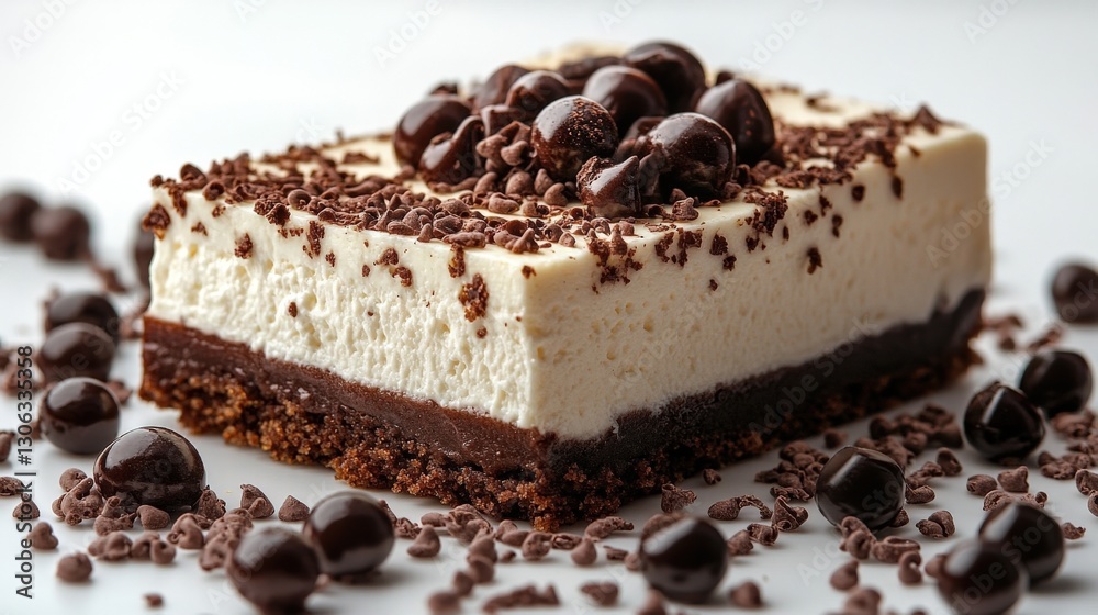 Creamy Coffee Cheesecake with Chocolate Garnish