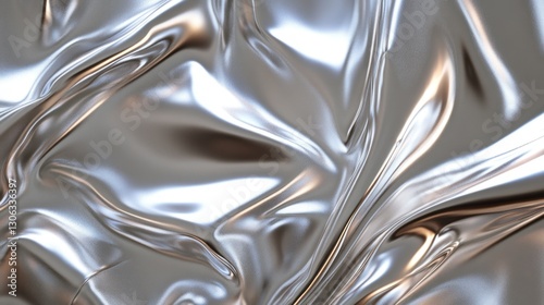 Flowing metallic silver liquid abstract background texture