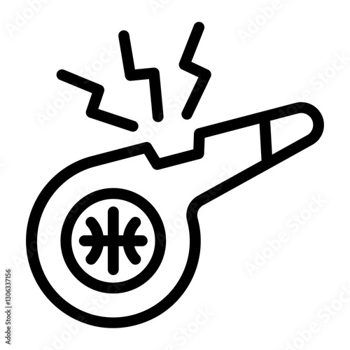 This Whistle icon is suitable for Basketball, Sport Event, etc