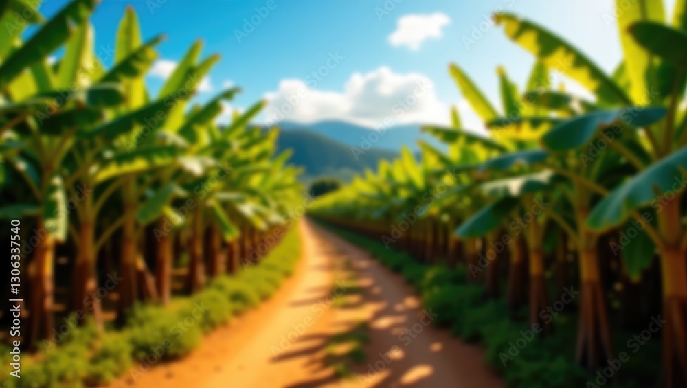 A pathway adjacent to a banana plantation in Ecuador A pathway adjacent to a banana plantation in Ecuador