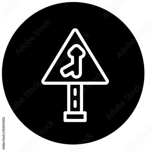 Vector Design Merging Road Icon Style