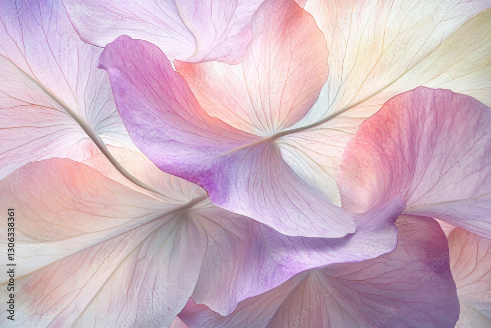 Fototapeta premium Abstract Petal Composition with Soft Pastel Colors and Gentle Flow 