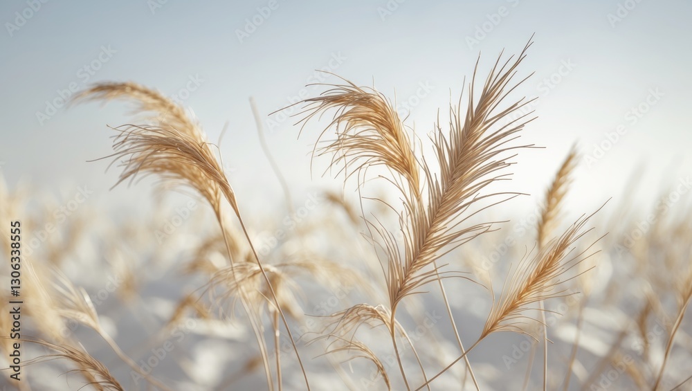 Lone dried grass against a light backdrop. parched grass field Lone dried grass against a light backdrop. parched grass field