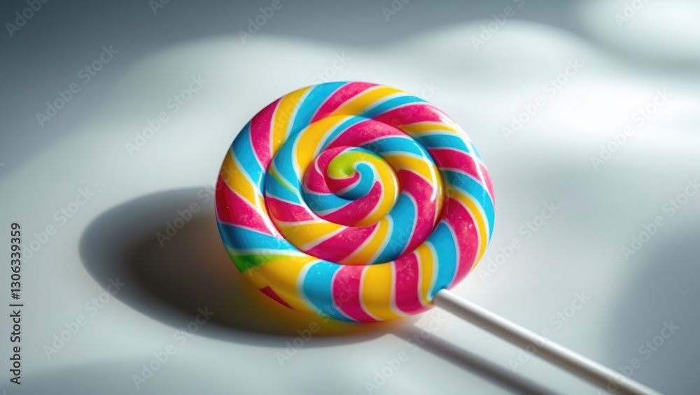 Colorful spiral candy on a light backdrop