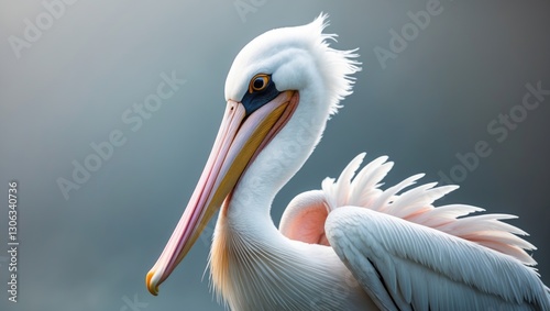 The Pelecanus crispus, also known as the Dalmatian pelican photo