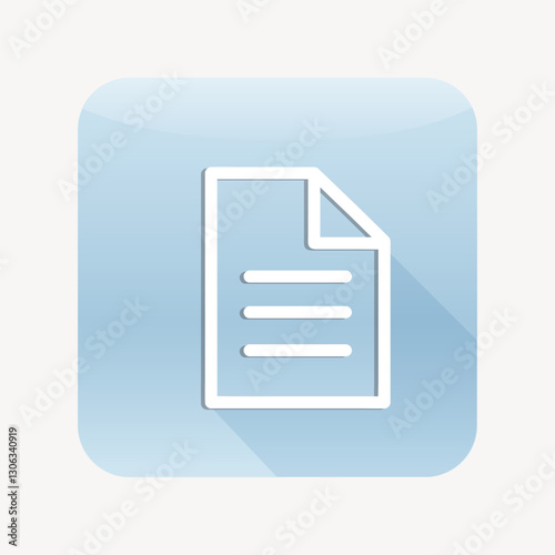 Business document icon, blue graphic vector