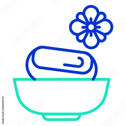 bowl outline dual color icon