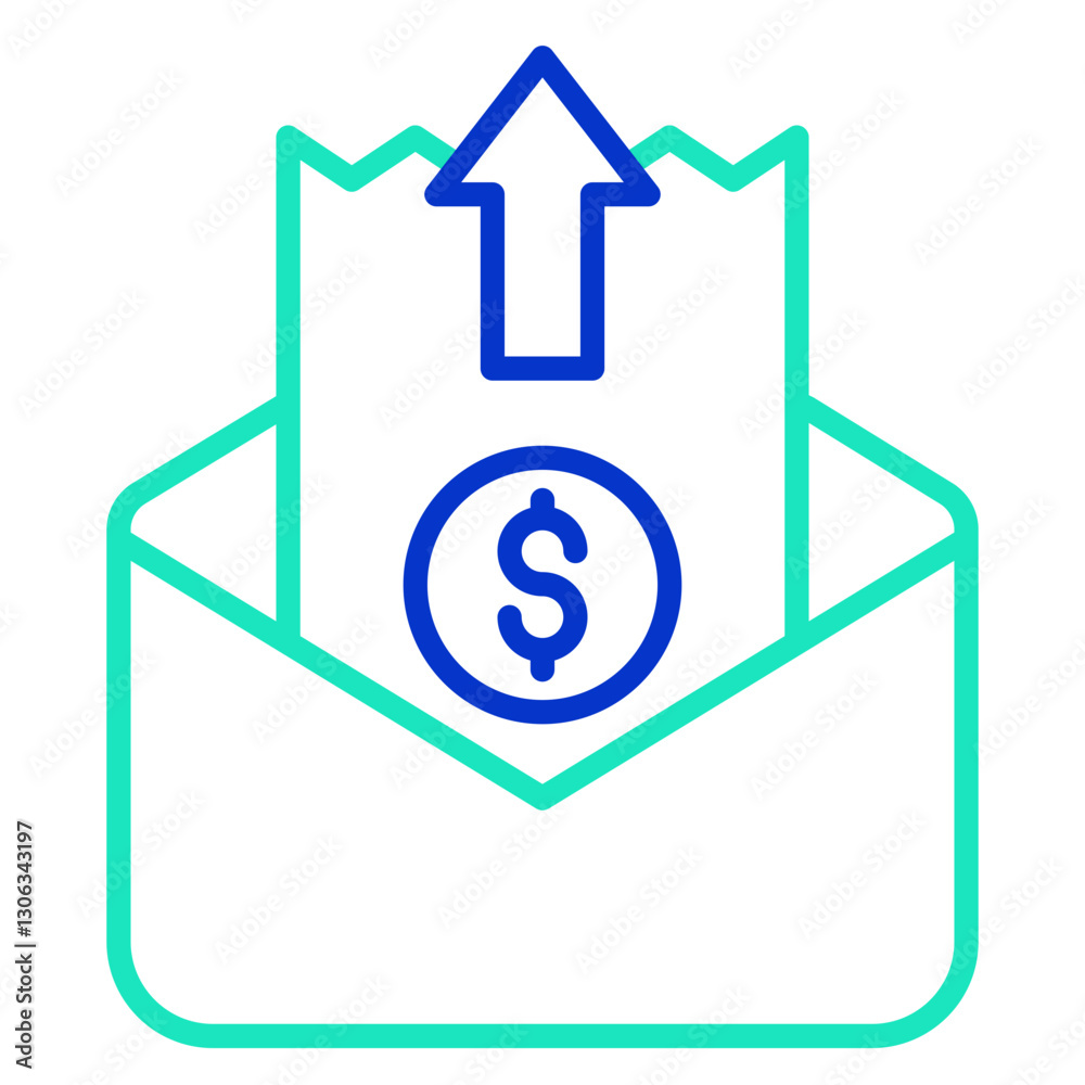 Upload invoice outline dual color icon Upload invoice outline dual color icon