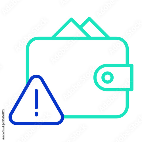 wallet alert outline dual color icon