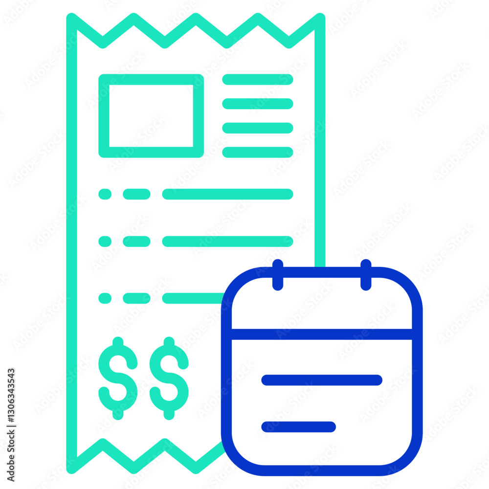 Due payment outline dual color icon Due payment outline dual color icon