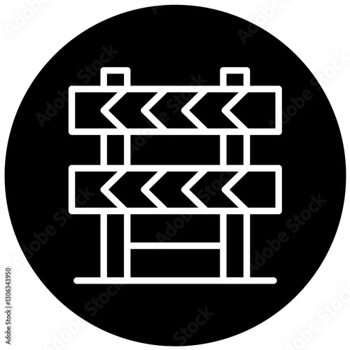 Construction Barrier Vector Design Icon Style