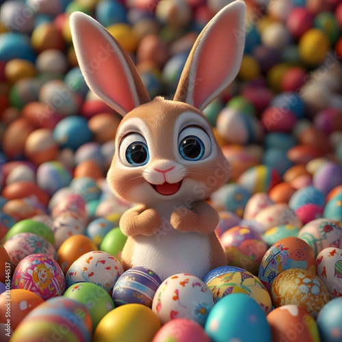 easter bunny with eggs