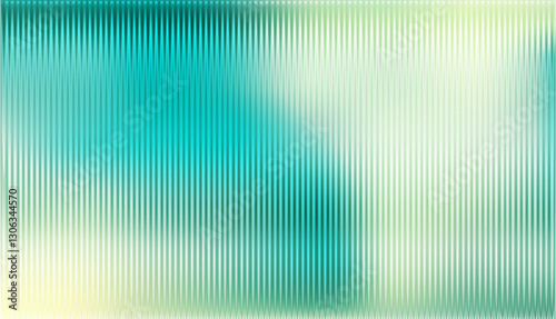 Light green ribbed glass. Vector ribbed glass texture background. Mesh gradient. acrylic ribbed bath surface. Reeded glass background semitransparent overlay. Bath wall window