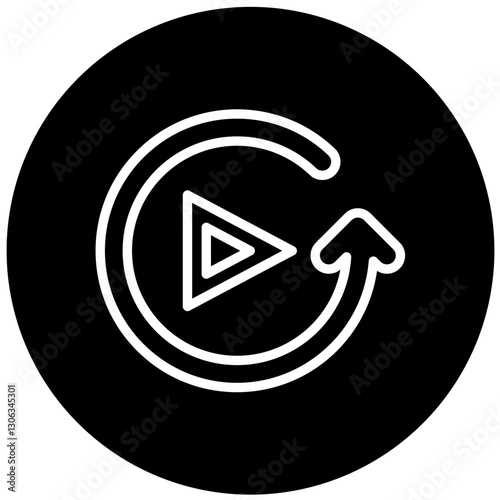 Replay Vector Design Icon Style
