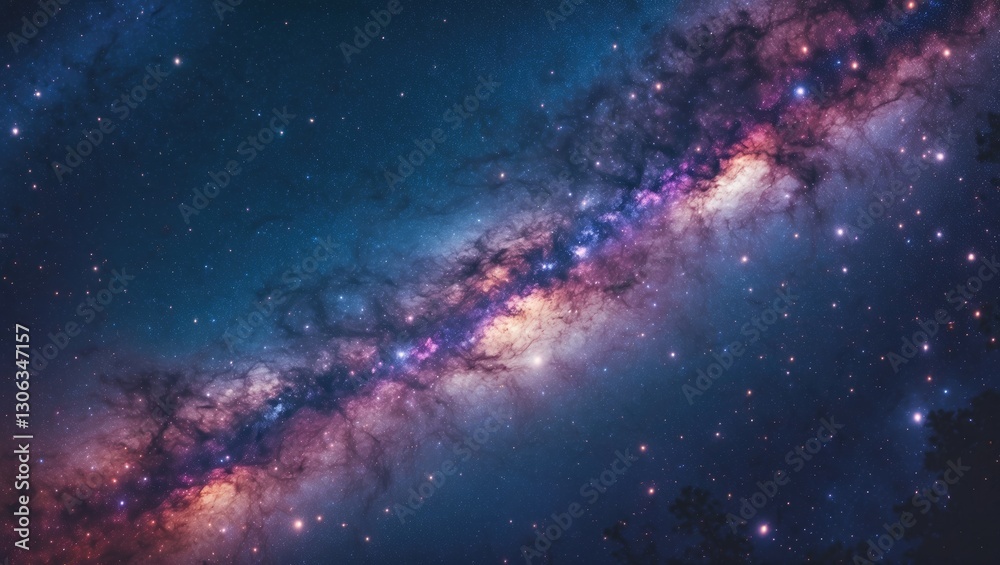Cosmic backdrop of the Milky Way, featuring a blue starry sky and a galaxy filled with stars. Cosmic backdrop of the Milky Way, featuring a blue starry sky and a galaxy filled with stars.