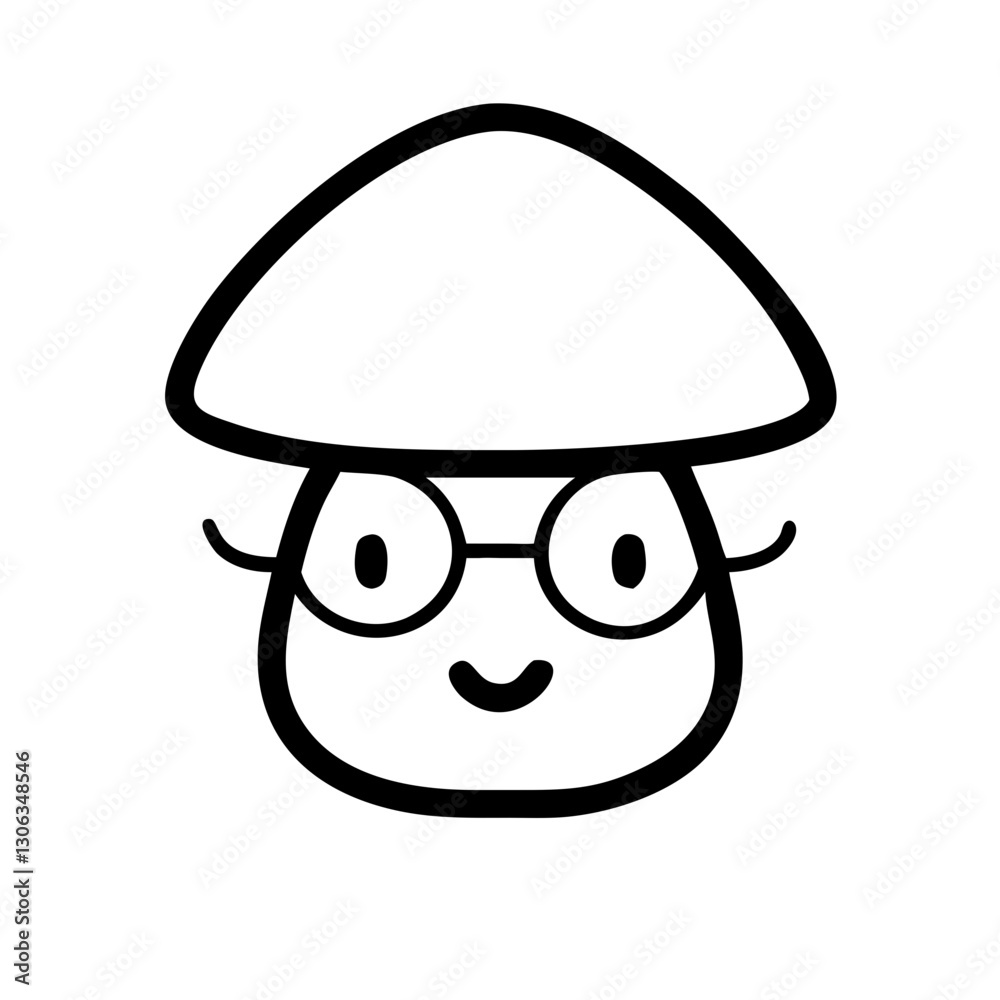 mushroom with glasses kawaii vector mushroom with glasses kawaii vector