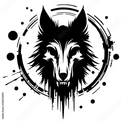 Abstract wolf head silhouette