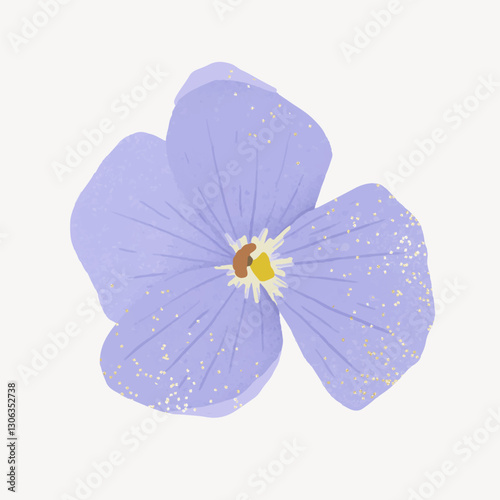 Pastel purple flower collage element vector