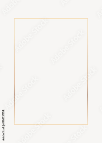 Golden frame, rectangular, design element vector