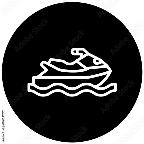 Vector Design Jet Ski Icon Style