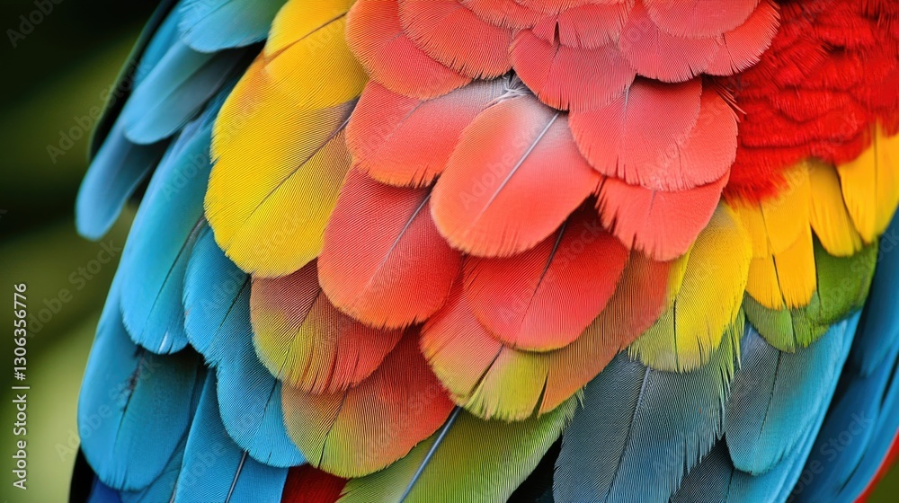 Obraz premium A close up view of colorful bird plumage feathers