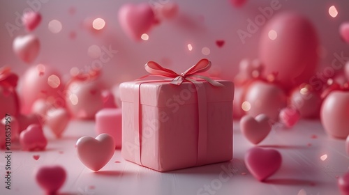 An exceptional occasion for lovers,  hearts and presenting gifts are customarily linked to Valentine's Day posters, Generative AI.