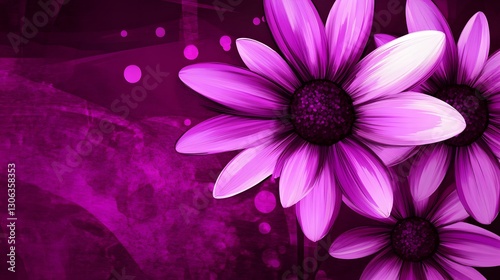 Vibrant Purple Flowers Artistic Background Floral Design