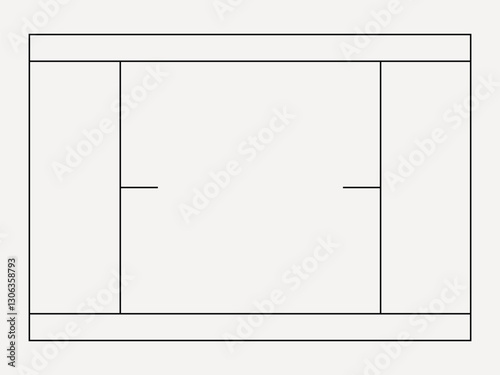 Tennis court outline, design element vector