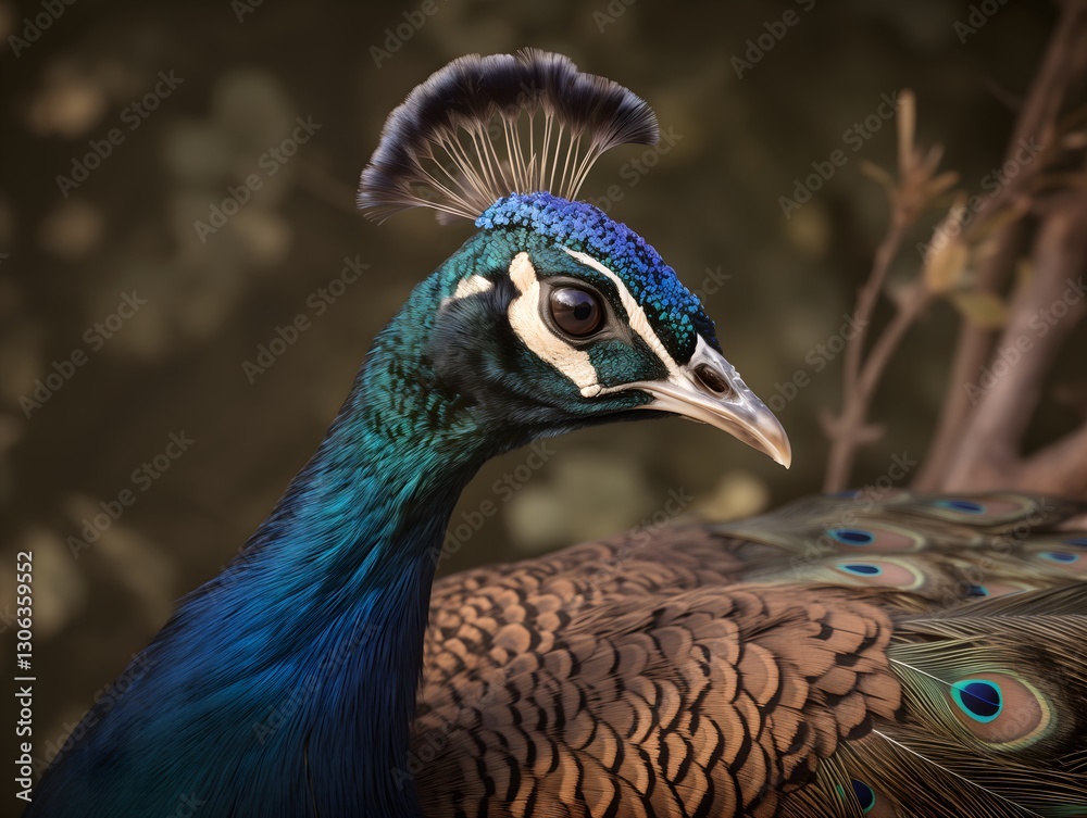 Close Up Realistic Photograph of a Peacock Close Up Realistic Photograph of a Peacock