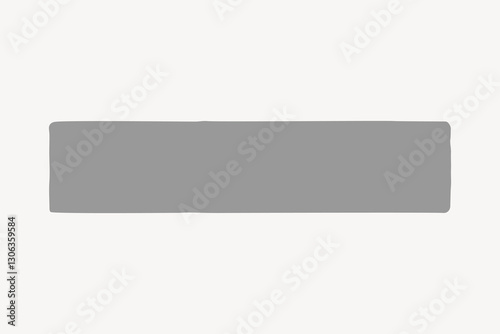 Gray rectangle, blank geometric shape vector
