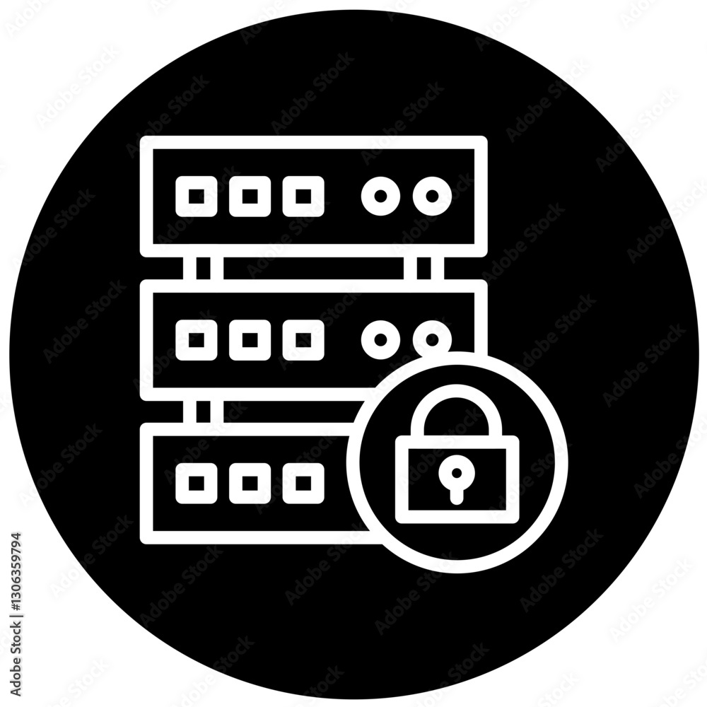 Vector Design Database Lock Icon Style Vector Design Database Lock Icon Style
