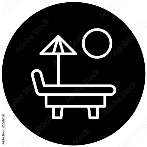 Vector Design Sun Bed Icon Style