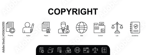 Copyright banner web icon vector illustration concept