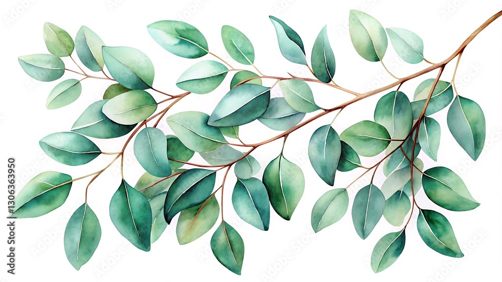 Green leafy branch with a leaf on it Green leafy branch with a leaf on it