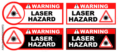 Set Collections laser hazard warning sign template design vector illustration