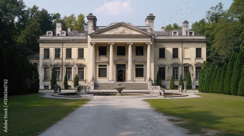 Magnificent Manor House on a Sunny Day