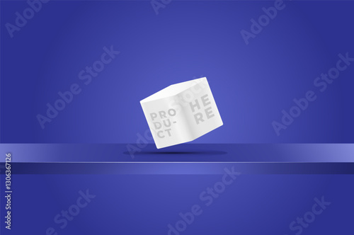 3D product background Purple horizontal minimal podium crossbar. Illustration display for cosmetic or beauty product