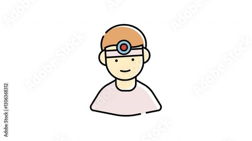 Dentist with a headlamp icon video animation design