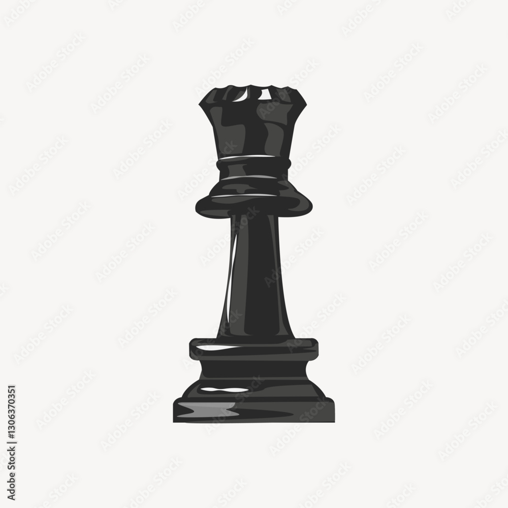 Fototapeta premium Rook chess, aesthetic illustration vector