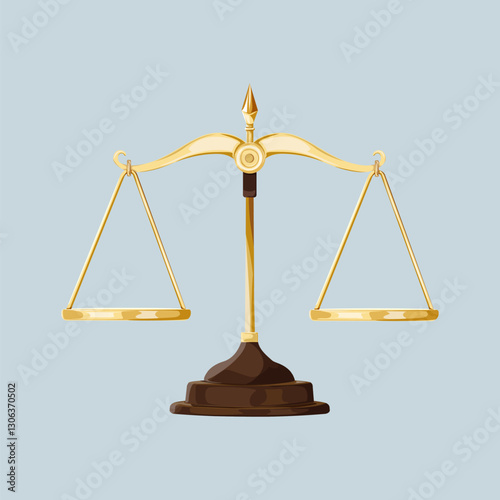 Golden scale, aesthetic illustration vector