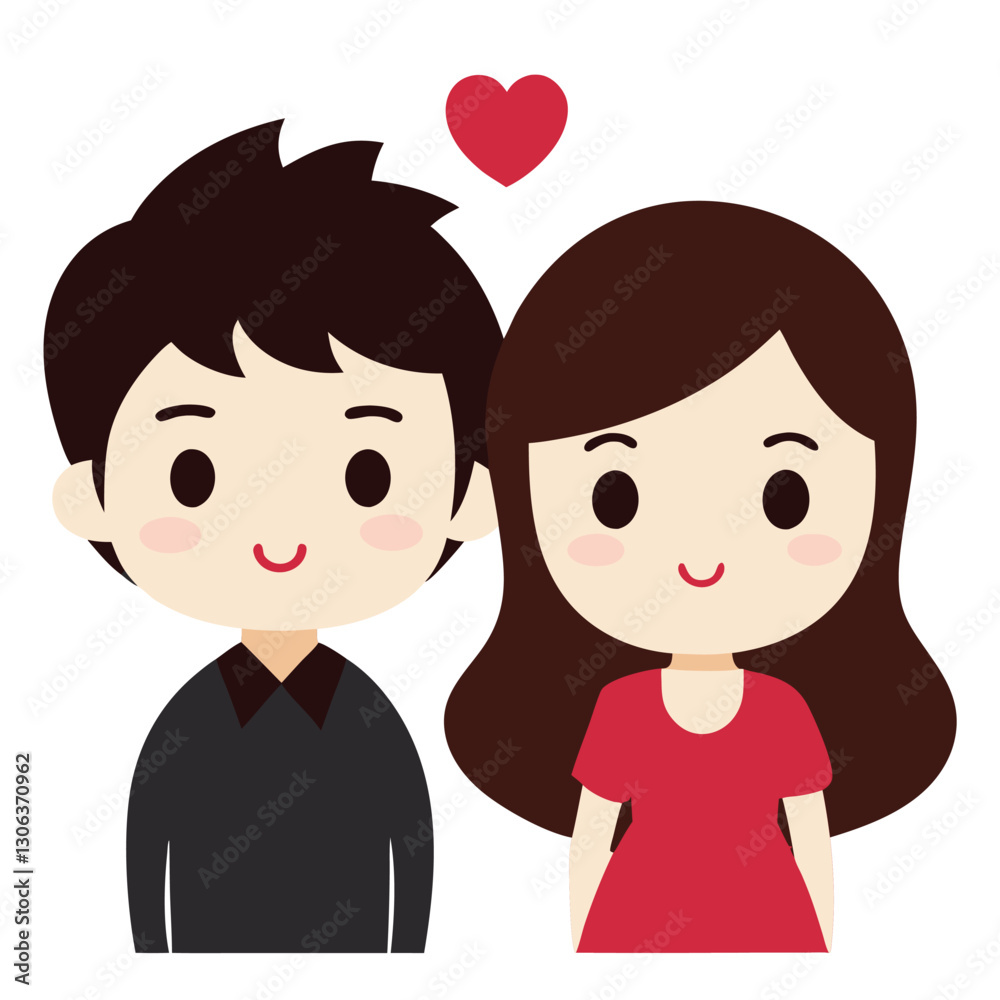 Creative clipart of a couple expressing romantic bond Creative clipart of a couple expressing romantic bond