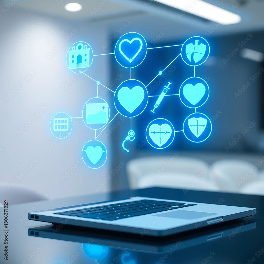 Health care concept, Medical technology, online health concept illustration Health care concept, Medical technology, online health concept illustration