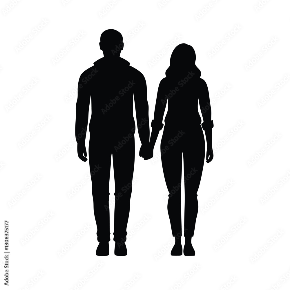 Silhouette of Romantic Couple in Intimate Pose - Perfect for Love Themes Silhouette of Romantic Couple in Intimate Pose - Perfect for Love Themes