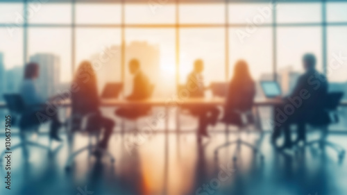 Blurred business people in space office. business concept backgrond. AI Generated Images