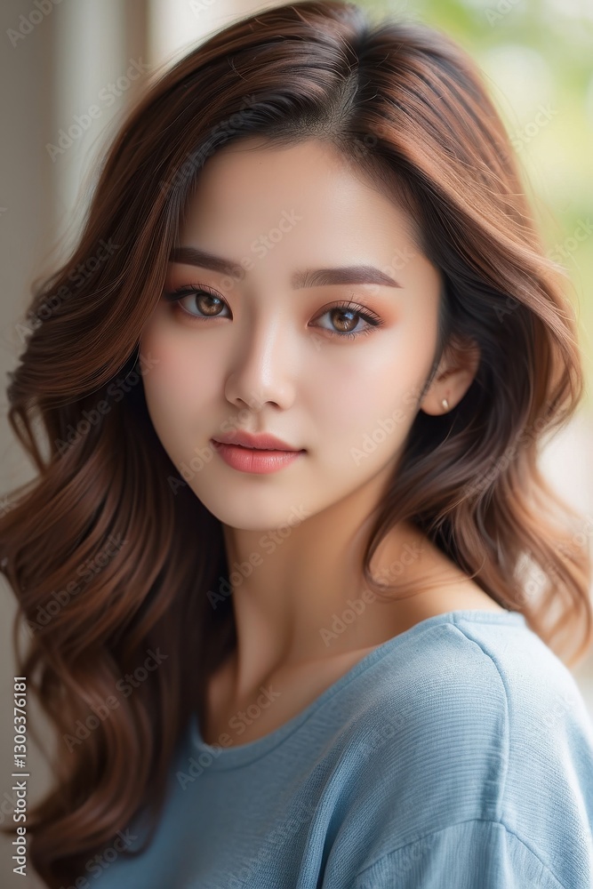 Stunning Close-Up Portrait of a Beautiful Young Woman – Natural Beauty & Elegance Stunning Close-Up Portrait of a Beautiful Young Woman – Natural Beauty & Elegance