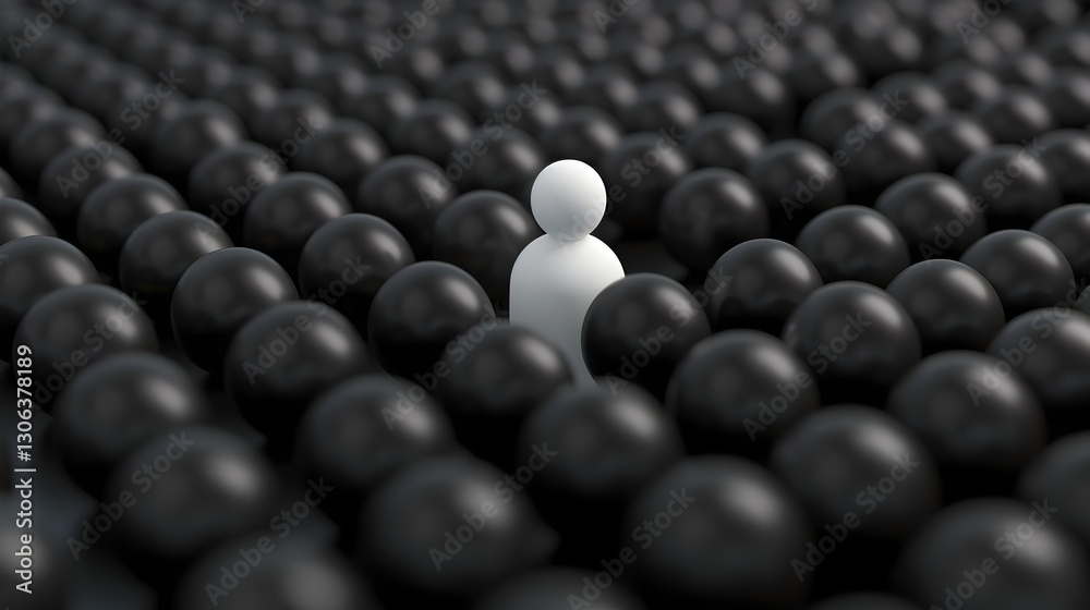 Unique Leadership A White Figure at the Forefront of a Black Figure Formation in D Rendered Unique Leadership A White Figure at the Forefront of a Black Figure Formation in D Rendered