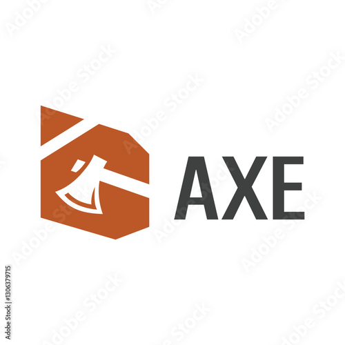 axe lumberjack flat minimalist logo design